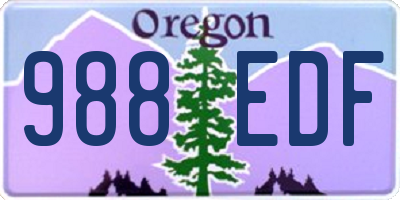 OR license plate 988EDF