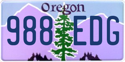 OR license plate 988EDG