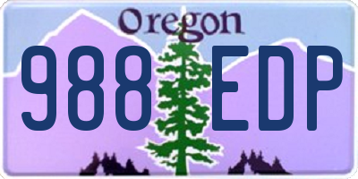 OR license plate 988EDP