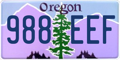 OR license plate 988EEF