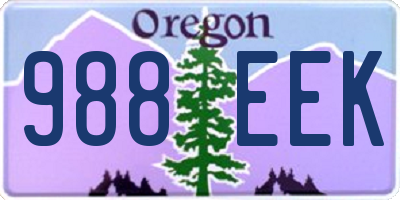 OR license plate 988EEK