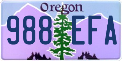 OR license plate 988EFA