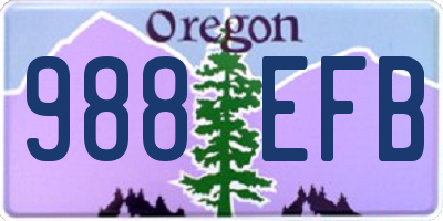 OR license plate 988EFB