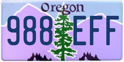 OR license plate 988EFF