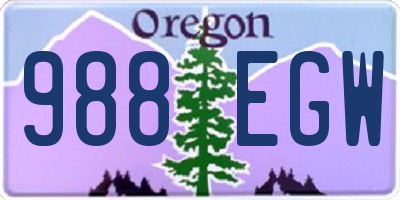 OR license plate 988EGW