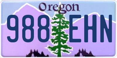 OR license plate 988EHN