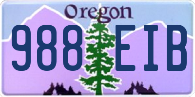 OR license plate 988EIB