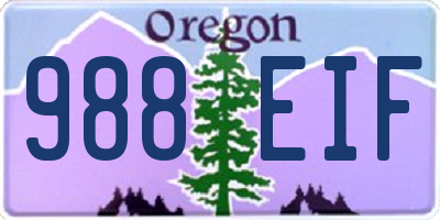 OR license plate 988EIF