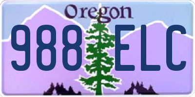 OR license plate 988ELC
