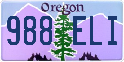 OR license plate 988ELI