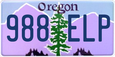 OR license plate 988ELP