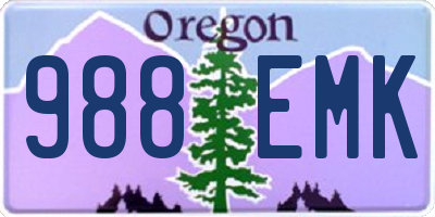 OR license plate 988EMK