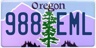 OR license plate 988EML