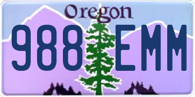OR license plate 988EMM