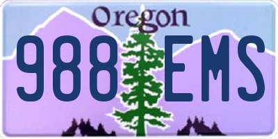 OR license plate 988EMS