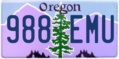OR license plate 988EMU