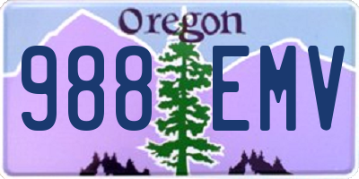 OR license plate 988EMV