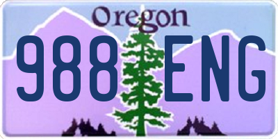 OR license plate 988ENG