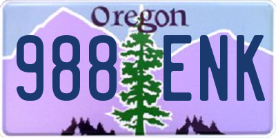 OR license plate 988ENK