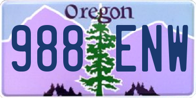 OR license plate 988ENW