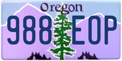 OR license plate 988EOP
