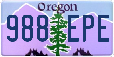 OR license plate 988EPE