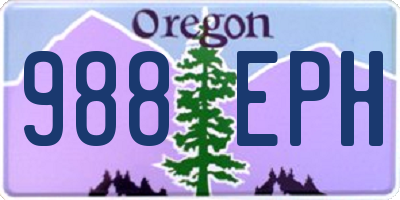 OR license plate 988EPH