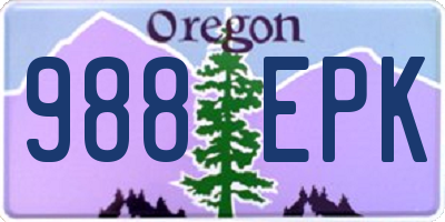 OR license plate 988EPK