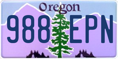 OR license plate 988EPN