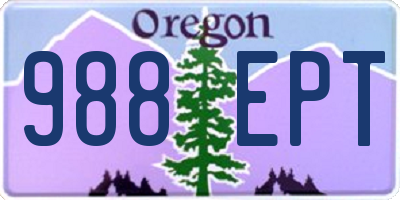 OR license plate 988EPT