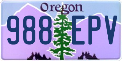 OR license plate 988EPV