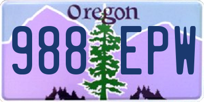 OR license plate 988EPW