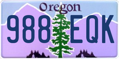 OR license plate 988EQK