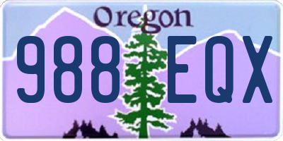 OR license plate 988EQX