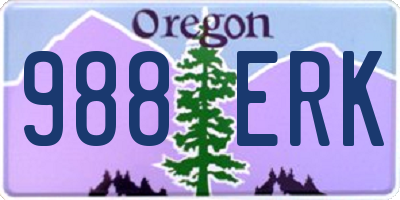 OR license plate 988ERK