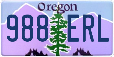 OR license plate 988ERL