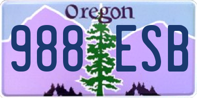 OR license plate 988ESB