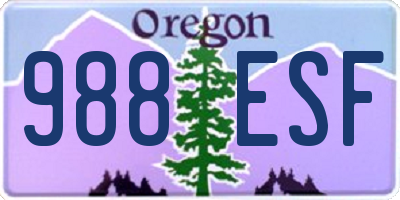 OR license plate 988ESF