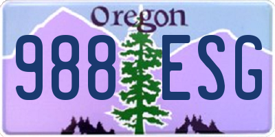 OR license plate 988ESG