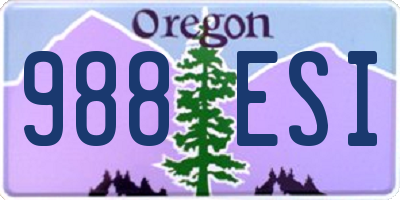 OR license plate 988ESI