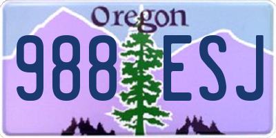 OR license plate 988ESJ