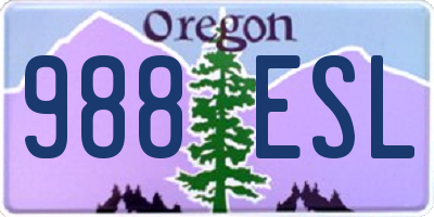 OR license plate 988ESL