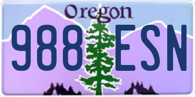 OR license plate 988ESN