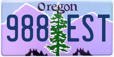 OR license plate 988EST