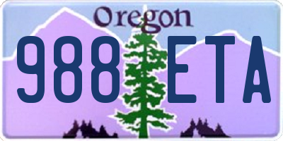 OR license plate 988ETA