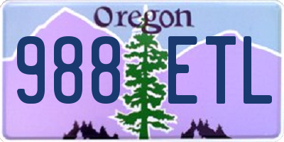 OR license plate 988ETL