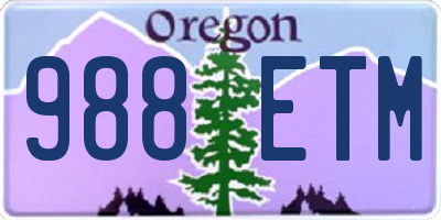 OR license plate 988ETM
