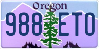 OR license plate 988ETO
