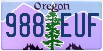 OR license plate 988EUF