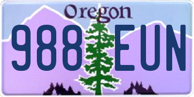 OR license plate 988EUN